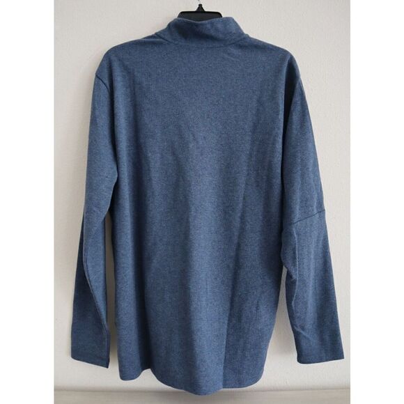 adidas ADK4427S21 Men's Sz L Heather Blue 1/4 Zip Long Sleeve Knit Pullover Top - Picture 2 of 9